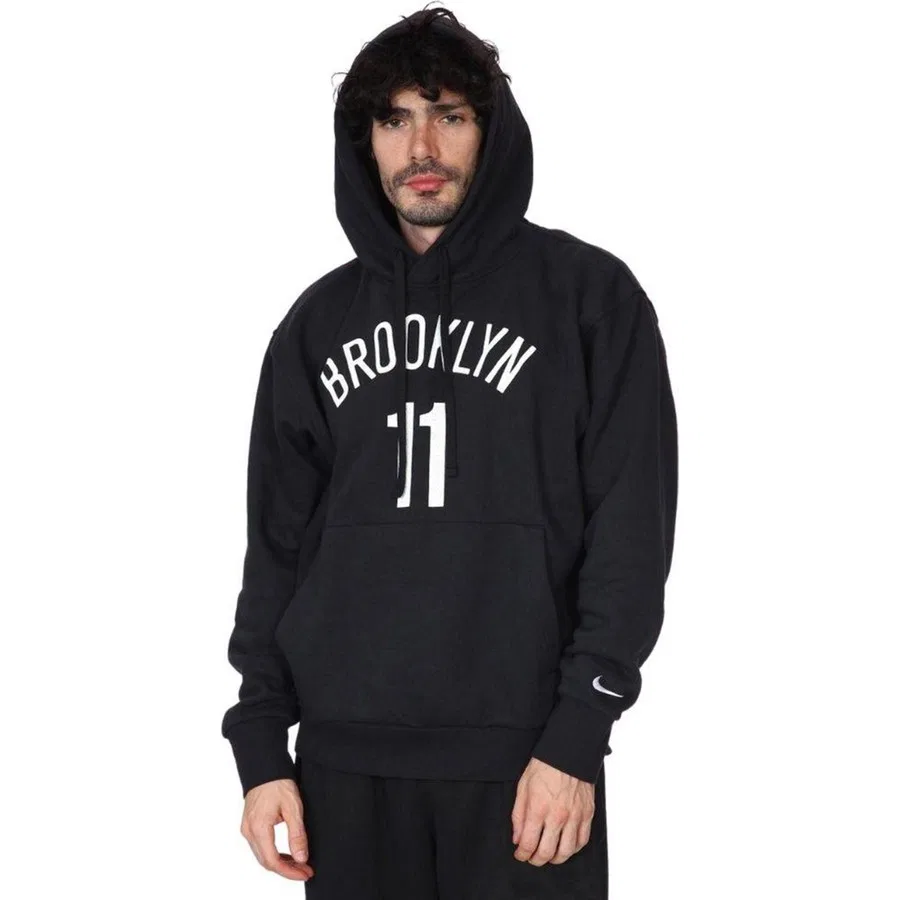Худи с капюшоном свободного кроя Nike NBA Brooklyn 11, Черный — фото 3