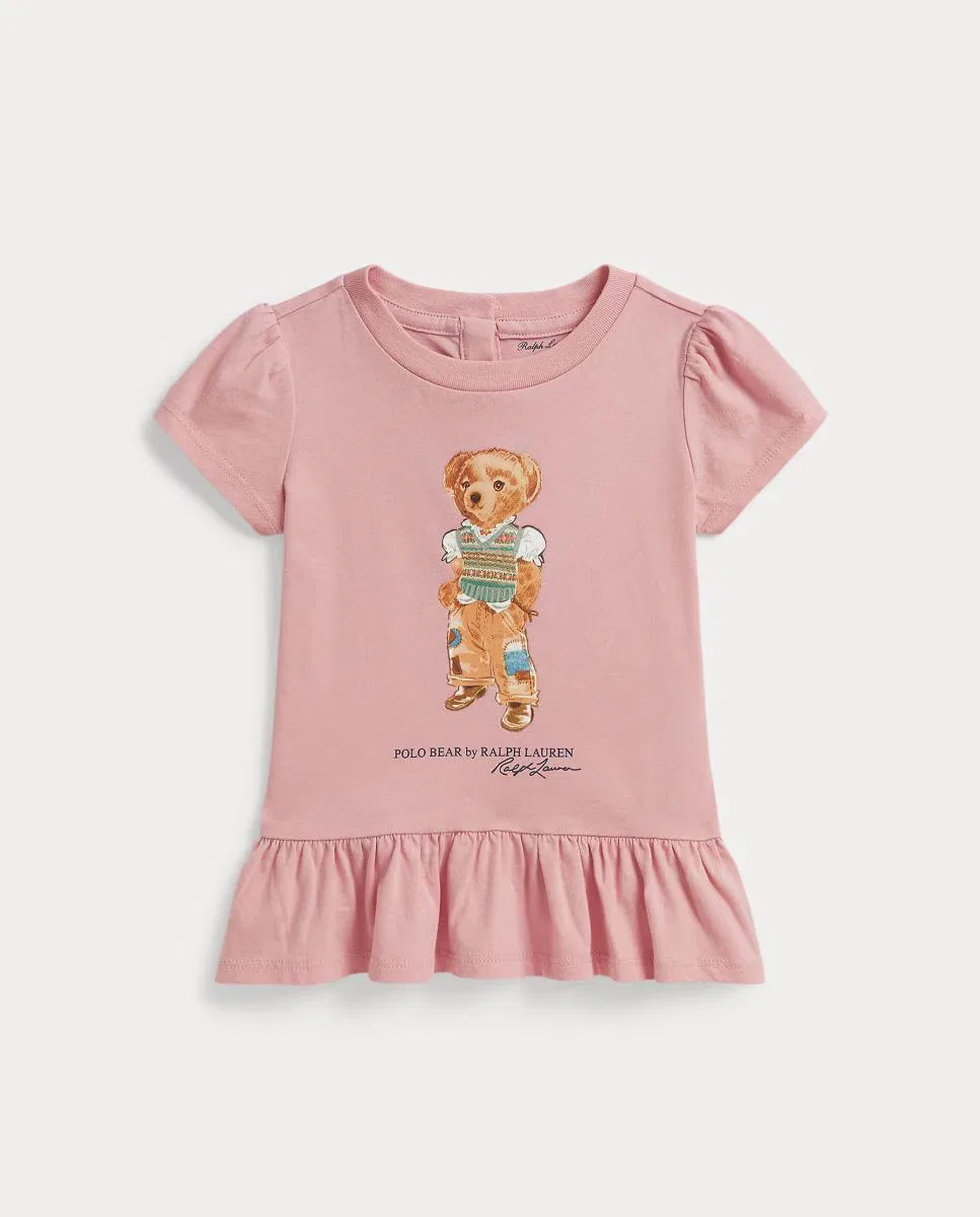 Детская футболка из хлопка, Polo Bear, Polo Ralph Lauren, розовый