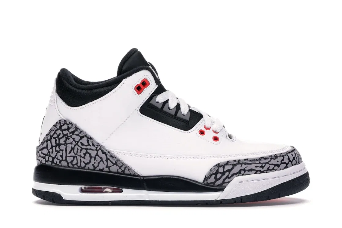 Детские кроссовки Lifestyle Jordan 3 Retro Jordan, White/Blackwlf Grey-Infrrd 23