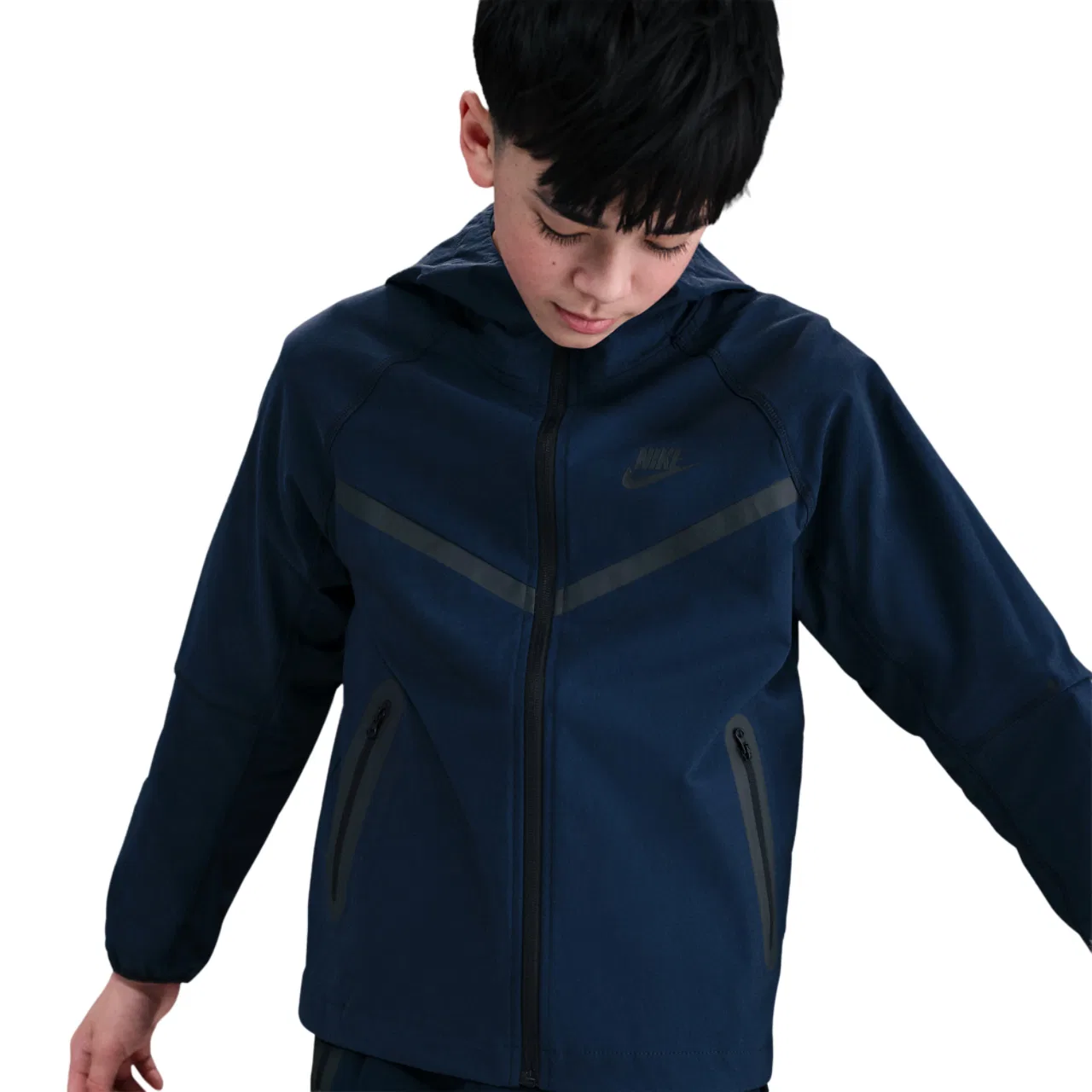 Куртка для мальчиков Tech Woven Full-Zip Nike, цвет Obsidian/Obsidian/Black