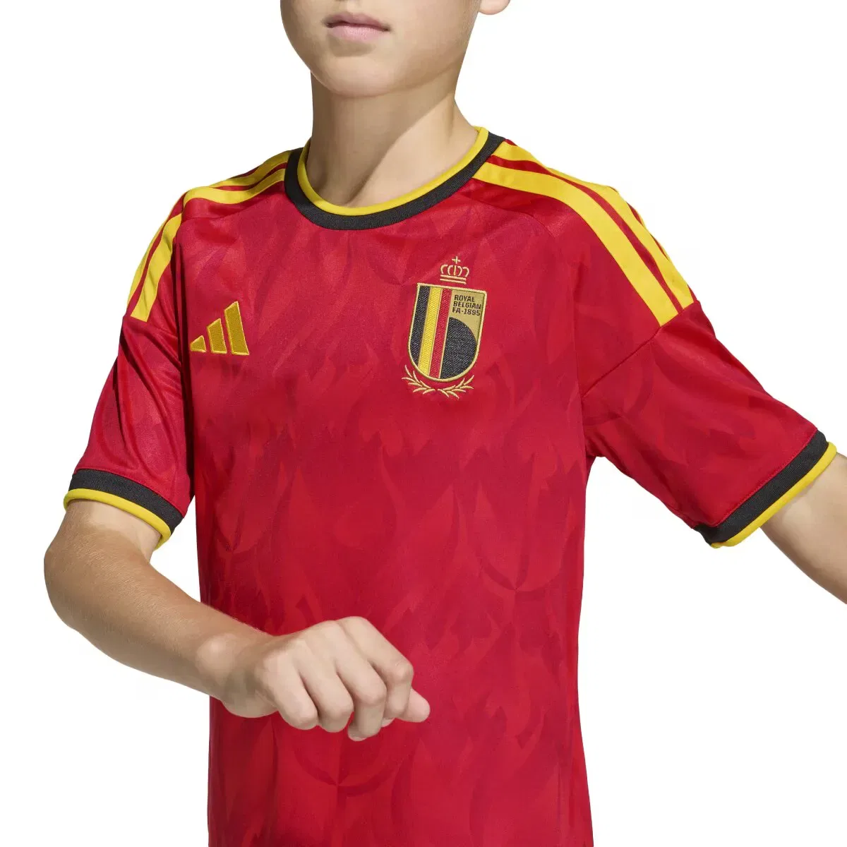 Детская футболка с длинным рукавом adidas, Красный / Желтый — фото 4