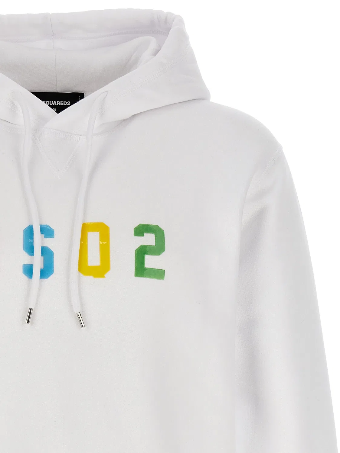 Мужское хлопковое худи с логотипом Dsquared2, White — фото 3
