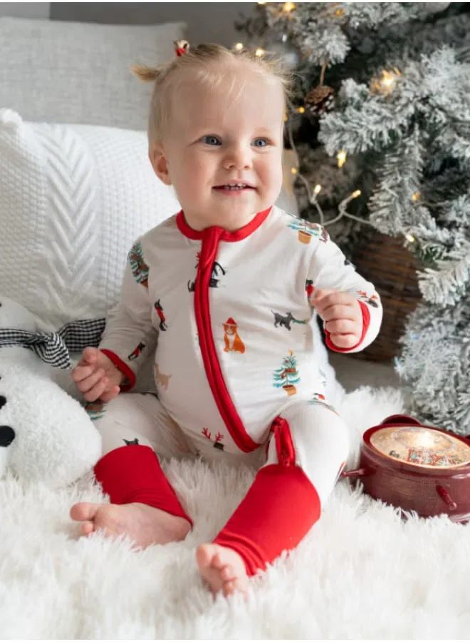 Боди-комбинезон на молнии с новогодним принтом Christmas Santa Paws Hushabye — фото 4
