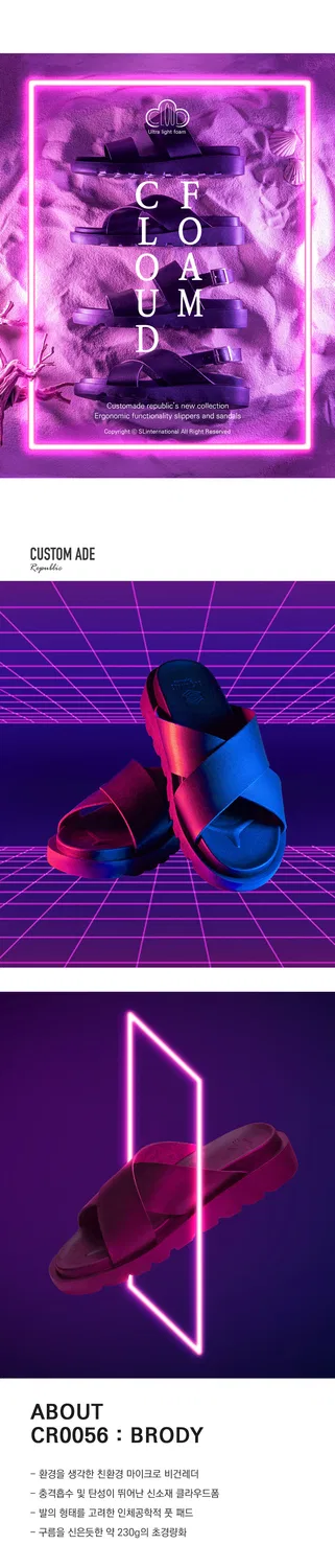 Мужские чёрные шлёпанцы Brody Cloud Foam Cross 4.5 см от Customade — фото 2
