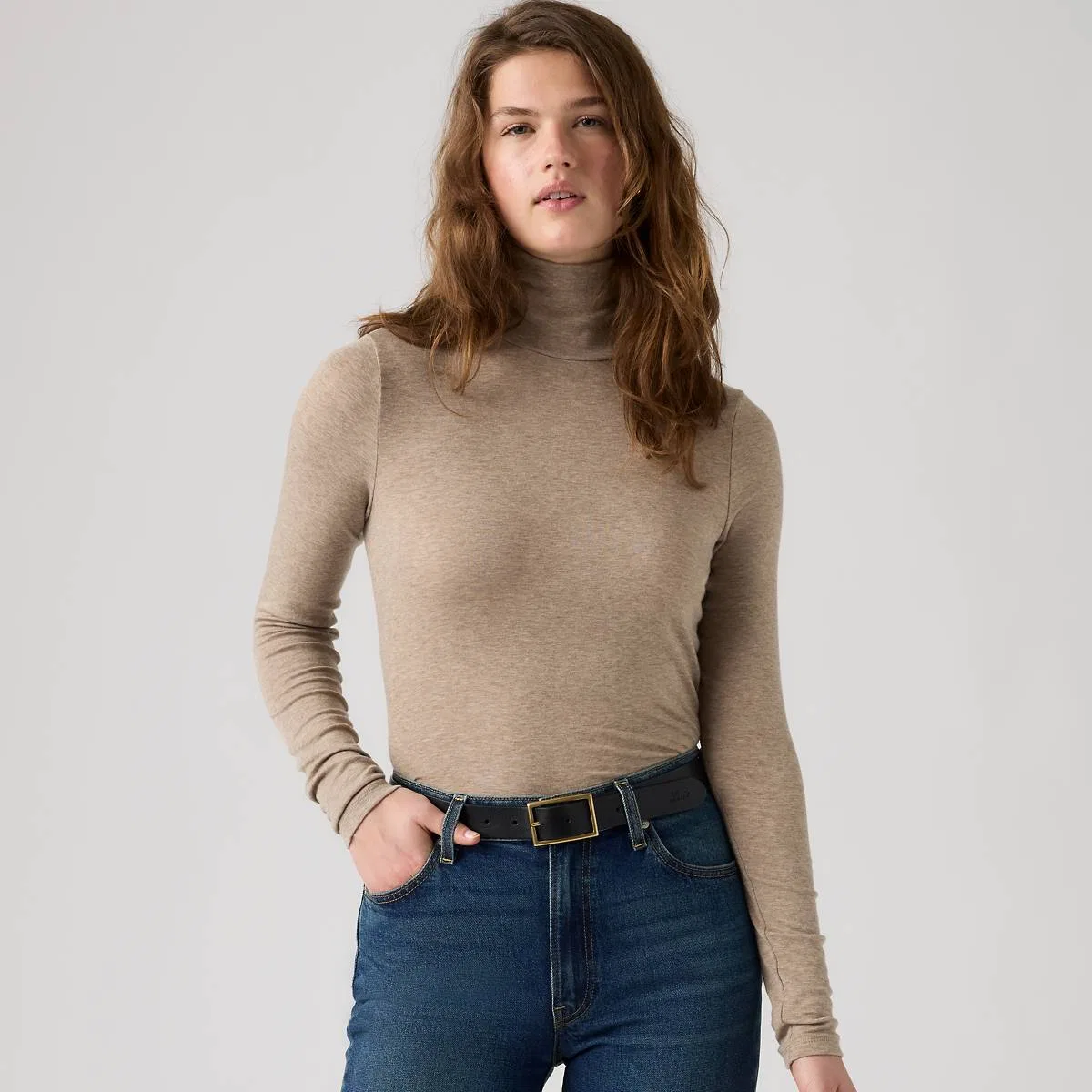 Водолазка с длинными рукавами Mia для многослойного ношения Levi's, Taupe Gray Heather - Brown