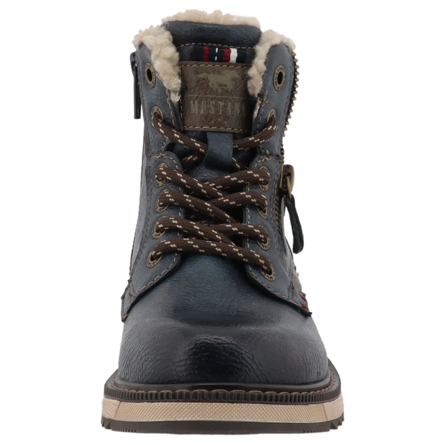 Детские зимние ботинки на шнуровке с мембраной Mustang Shoes, Navy — фото 4