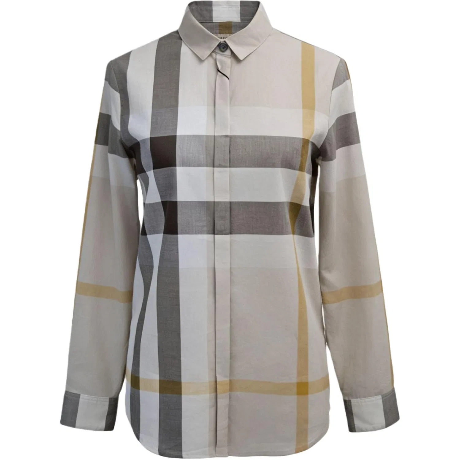 Женская рубашка с отложным воротником Burberry, Beige Gray