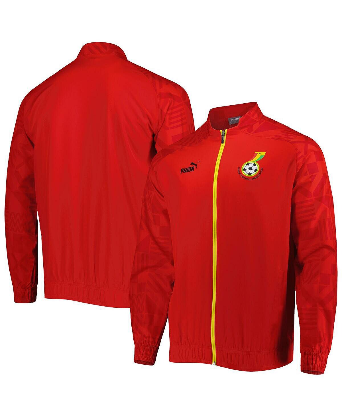 

Мужская тренировочная куртка red ghana national team pre-match raglan с молнией во всю длину Puma, красный