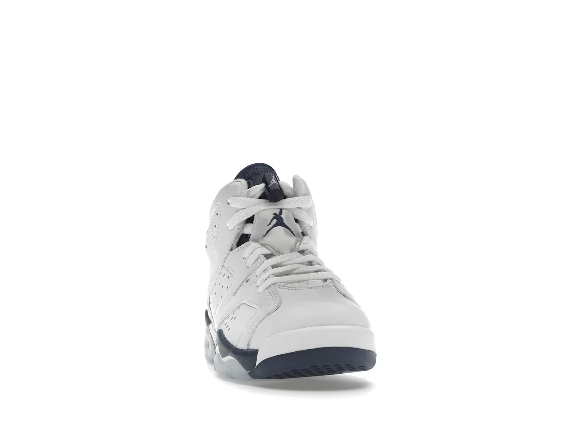 Детские кроссовки высокие с перфорацией Jordan 6 Retro, White/Midnight Navy — фото 2