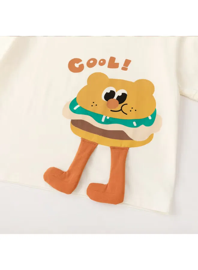 Комплект шорт с коротким рукавом для детей Doodle Home, айвори — фото 3
