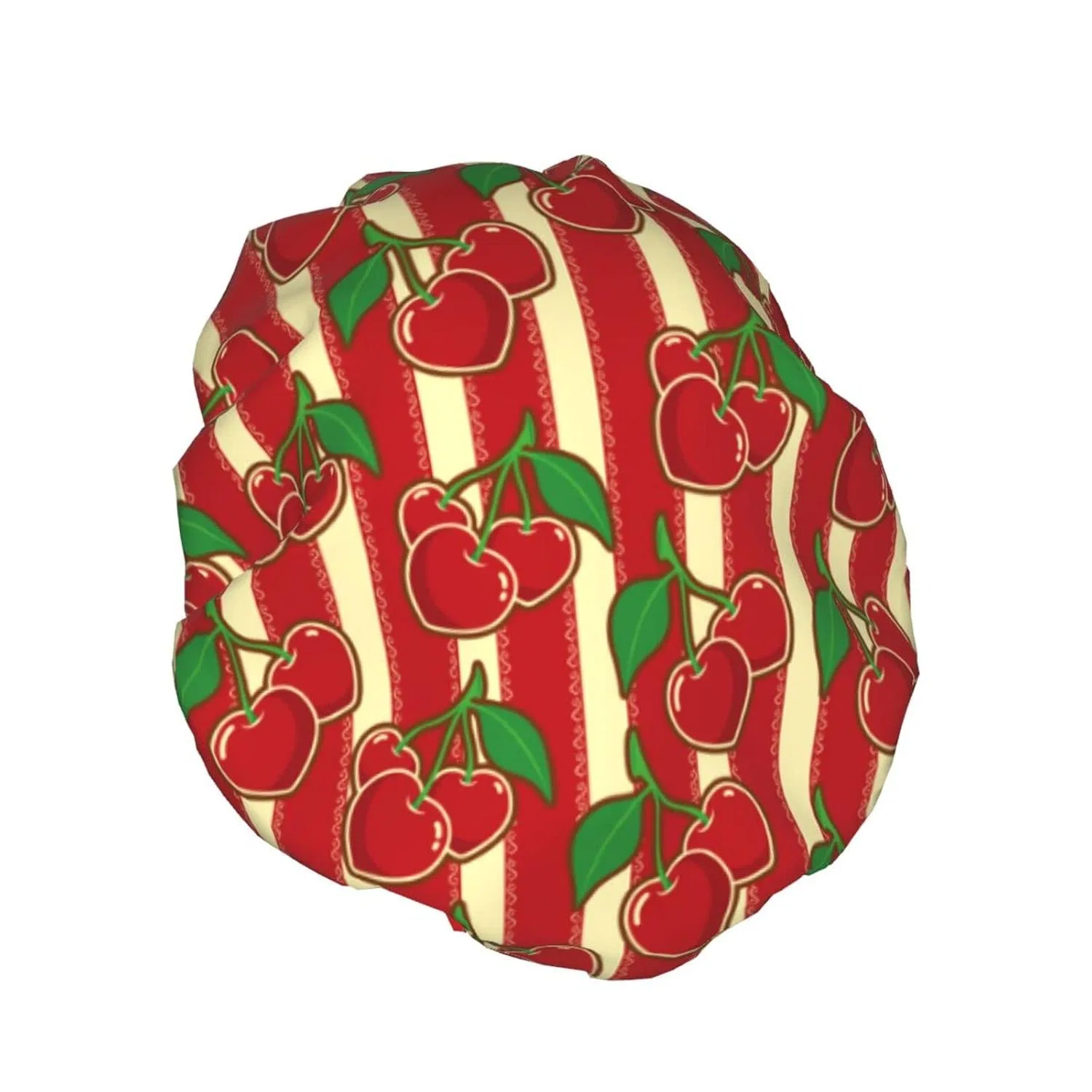 Шапочка для душаs, Reusable Waterproof, Double Layers, Oudrspo, Red Cherry — фото 2