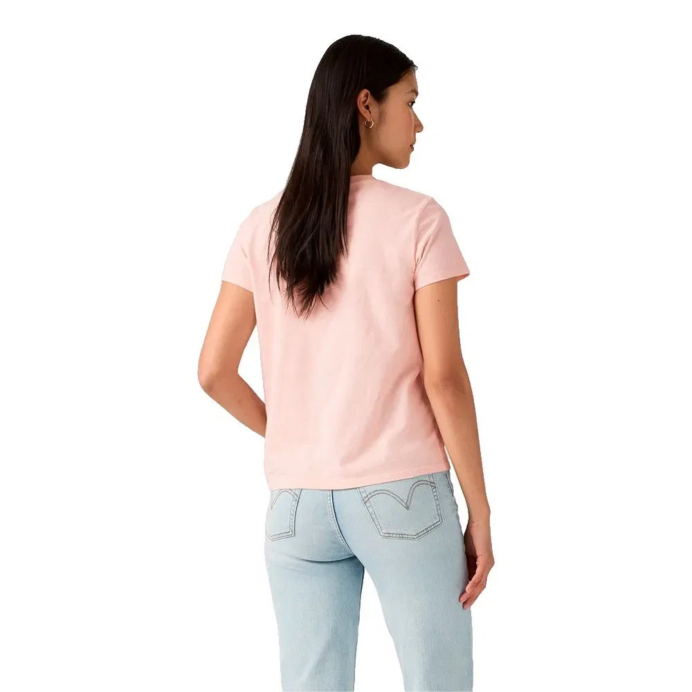 Женская хлопковая футболка The Perfect Short Sleeve T-Shirt Levi's, Pink — фото 2