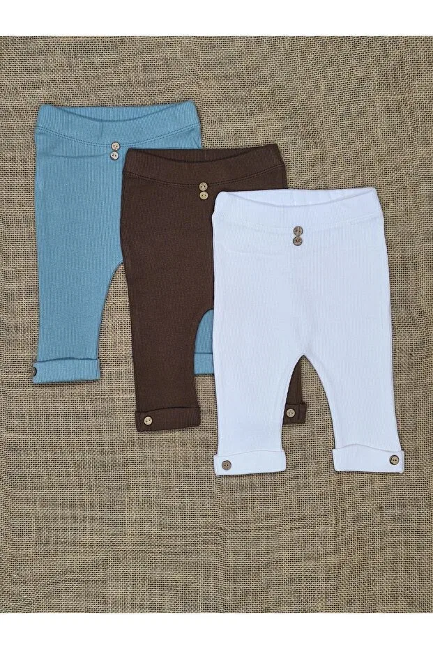 Детские леггинсы для девочек хлопковые 3-Pack baby camisole leggings Vieso, Colored — фото 2