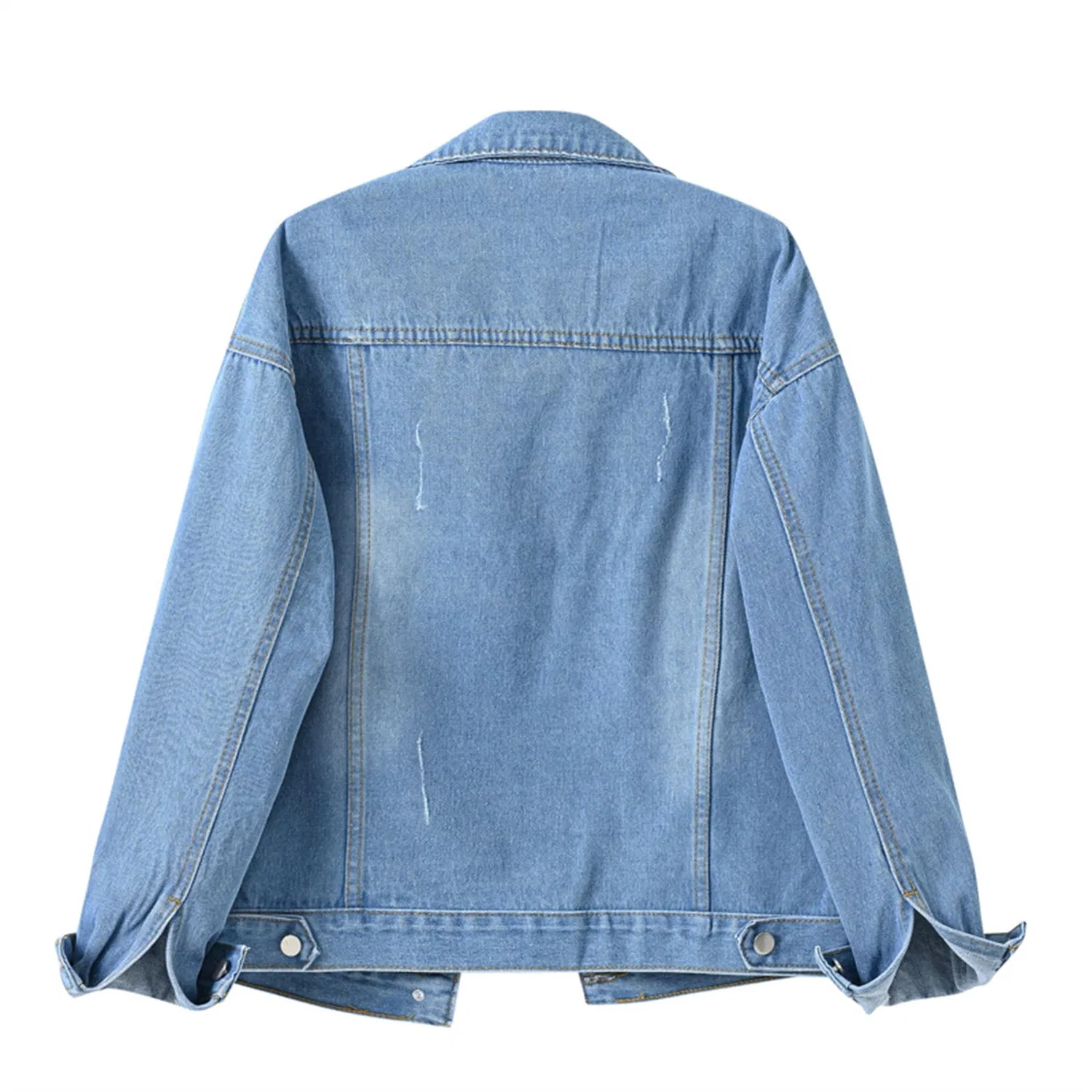 Женское джинсовое пальто с длинным рукавом, свободного кроя, Denim chiaro — фото 2