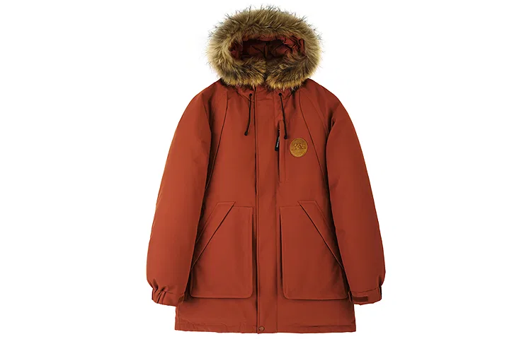 Детский пуховик с принтом вулкана Little Volcano Down Jacket Teenie Weenie Men, Dark Red