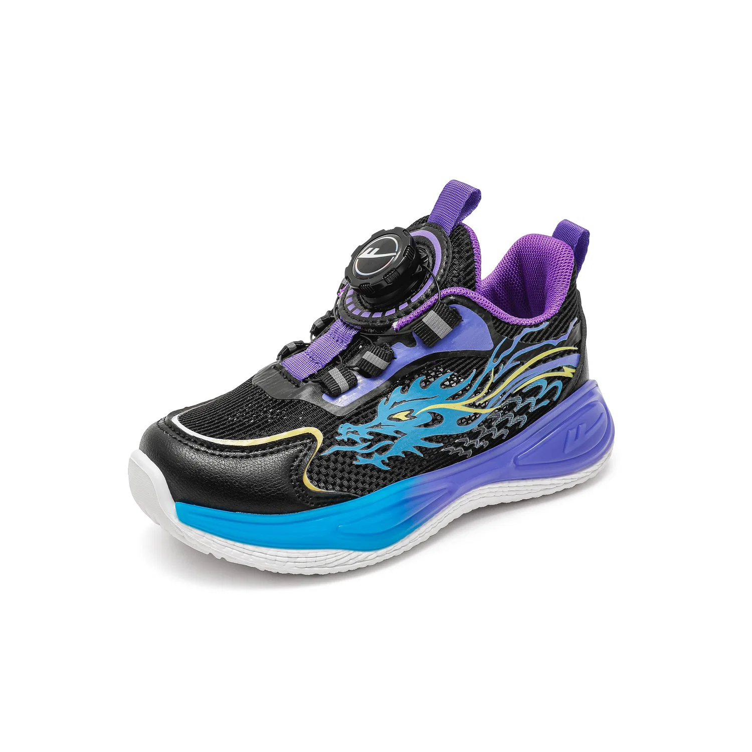 Детские кеды с принтом Black/Royal Blue WARRIOR — фото 4