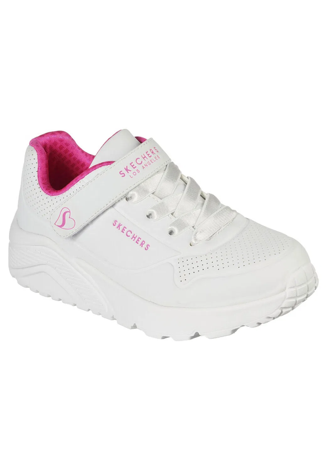 Детские кроссовки с липучкой UNO LITE Skechers, Weiß / Rosa