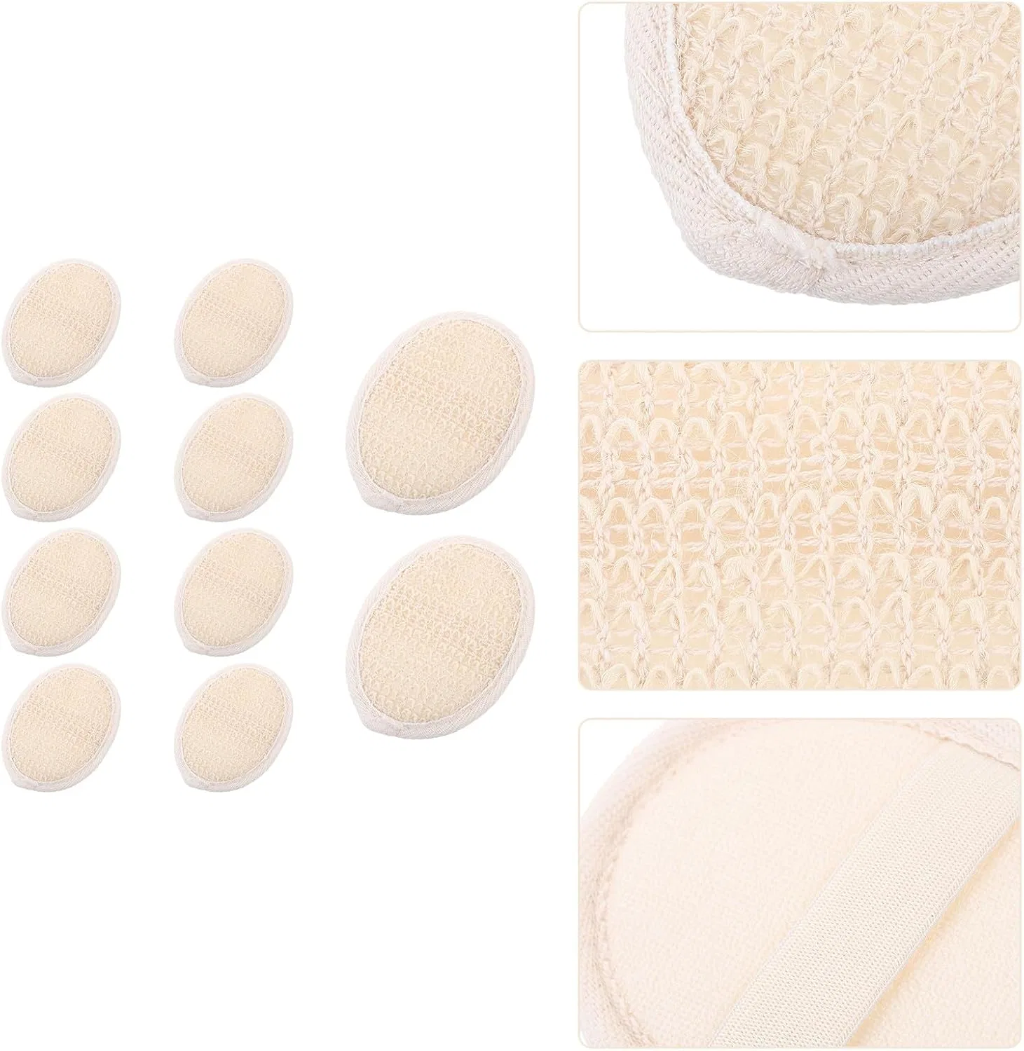 Одноразовые мочалки для душа, TEHAUX, 10 шт, 13x9x1 см, Beige — фото 3