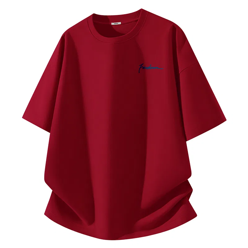 Детская футболка с принтом Good Luck Comes to Chest Logo MINISO, Burgundy
