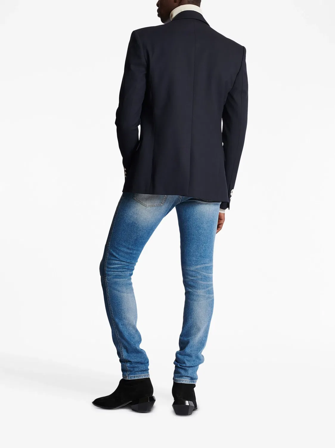 Balmain Пиджак из шерсти темно-синего цвета — фото 2