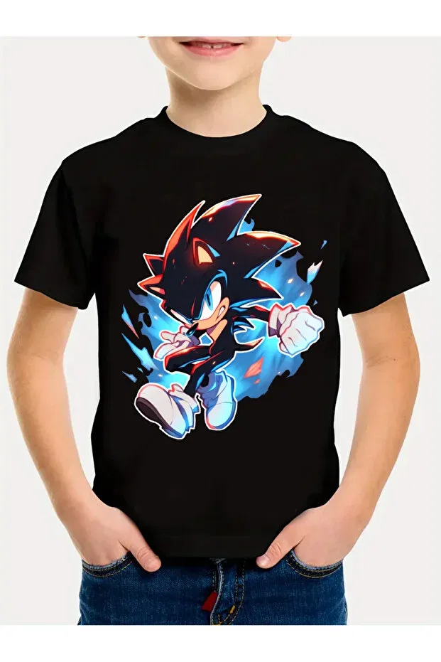 Детская футболка для девочек хлопковая Sonic Galashop, Black