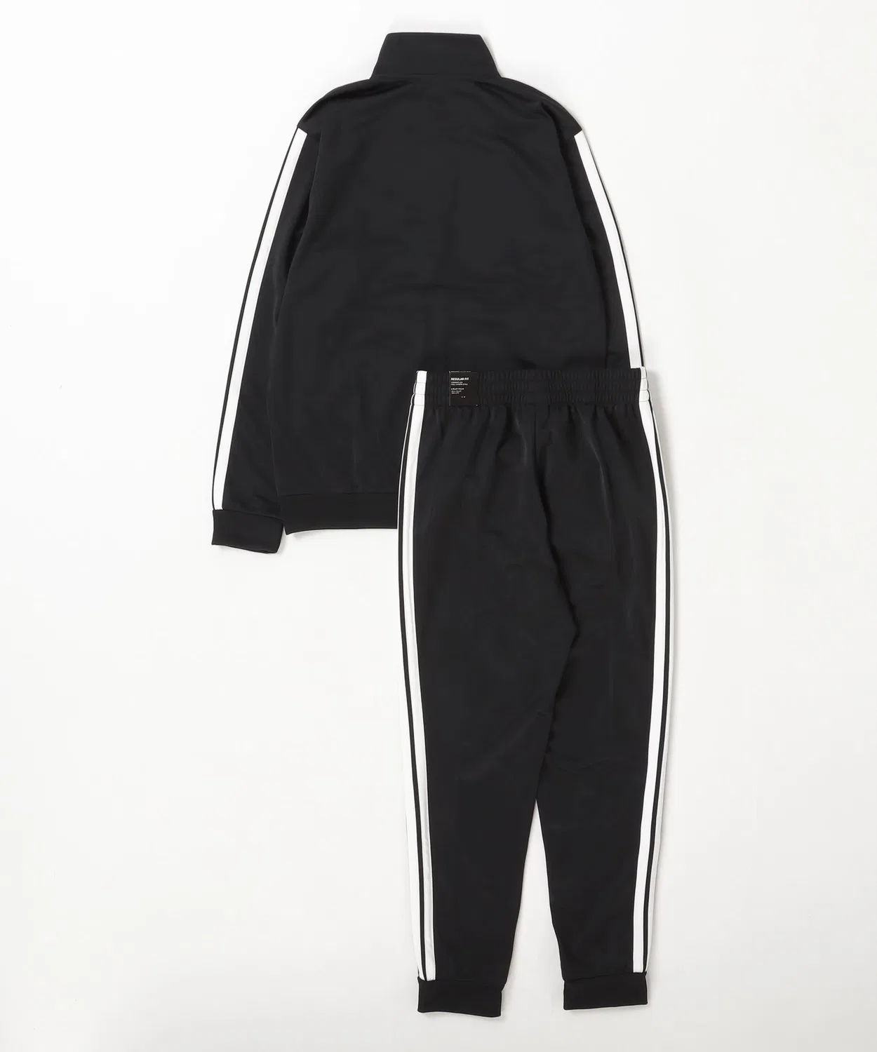 Мужской спортивный костюм с тремя полосками, трикотажный Adidas, Black — фото 2