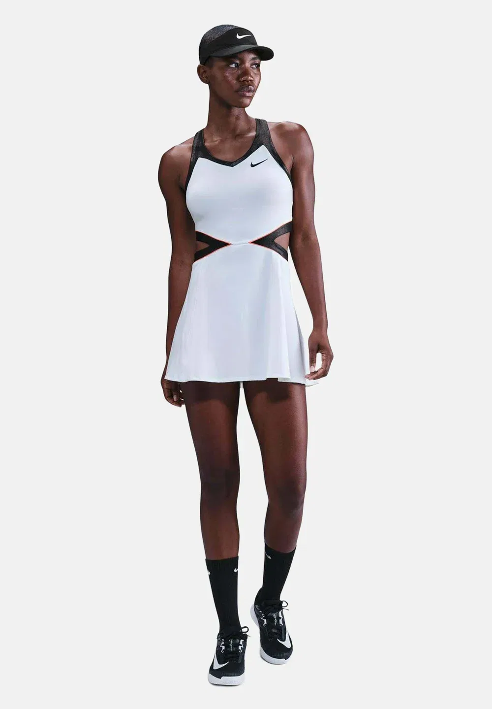 Kleid w nkct df slam dress uso 2 - sports dress Nike Performance, White Black Hot Punch — фото 2
