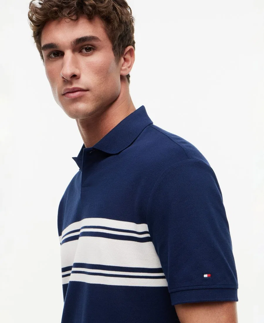 Поло с полосатым принтом Brenton Stripe Tommy Hilfiger, Carbon Navy — фото 3