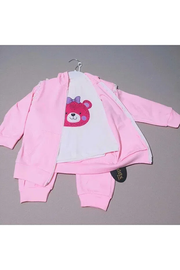 Детский комплект спортивного костюма с принтом Minitiks Baby, Pink — фото 2