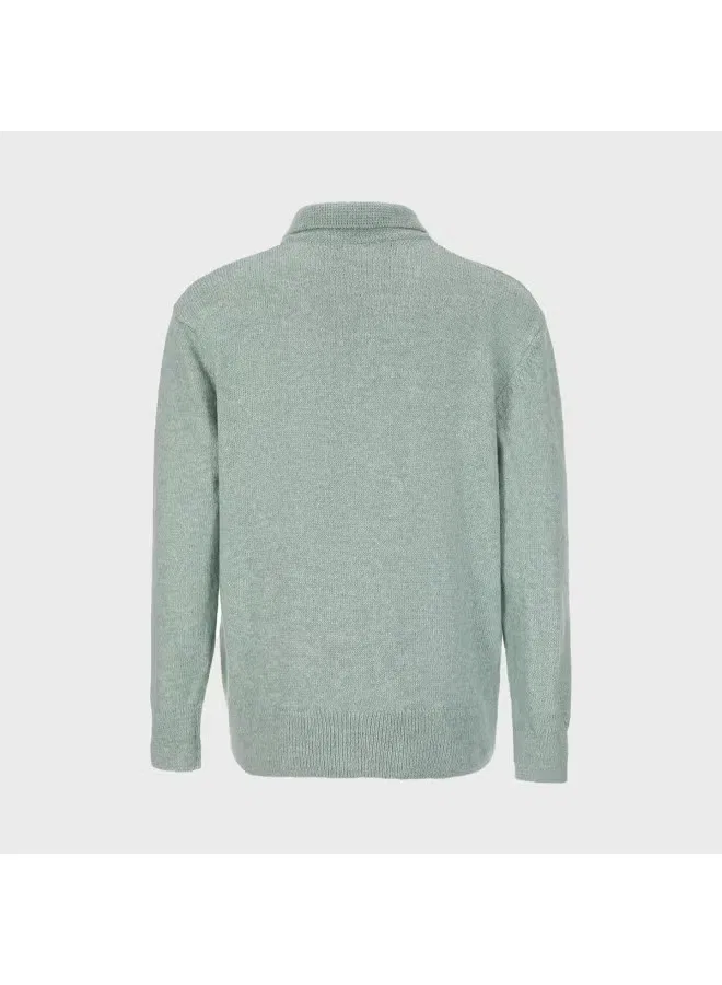 Кардиган свободный с длинным рукавом Zara, зеленый — фото 3