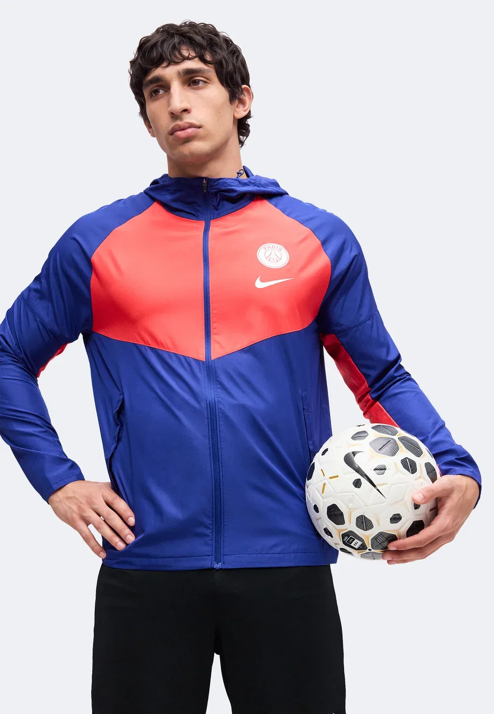 Псж бег - ветровка Nike Performance, Deep Royal Blue/Global Red/White — фото 4