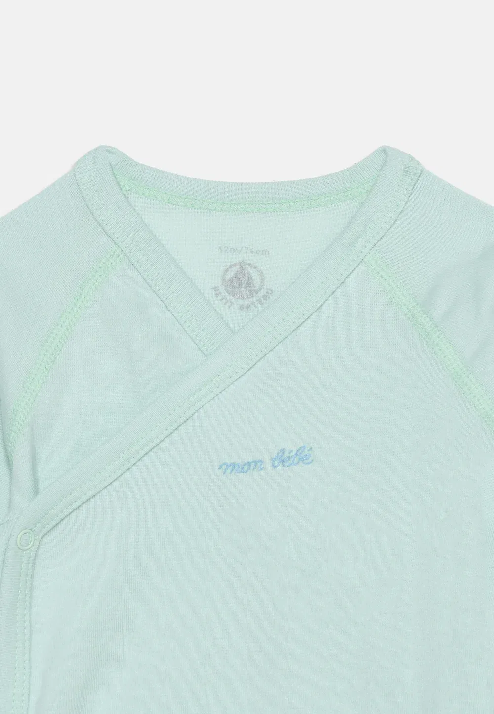 Комплект из 3 боди унисекс Petit Bateau, Green/White — фото 4