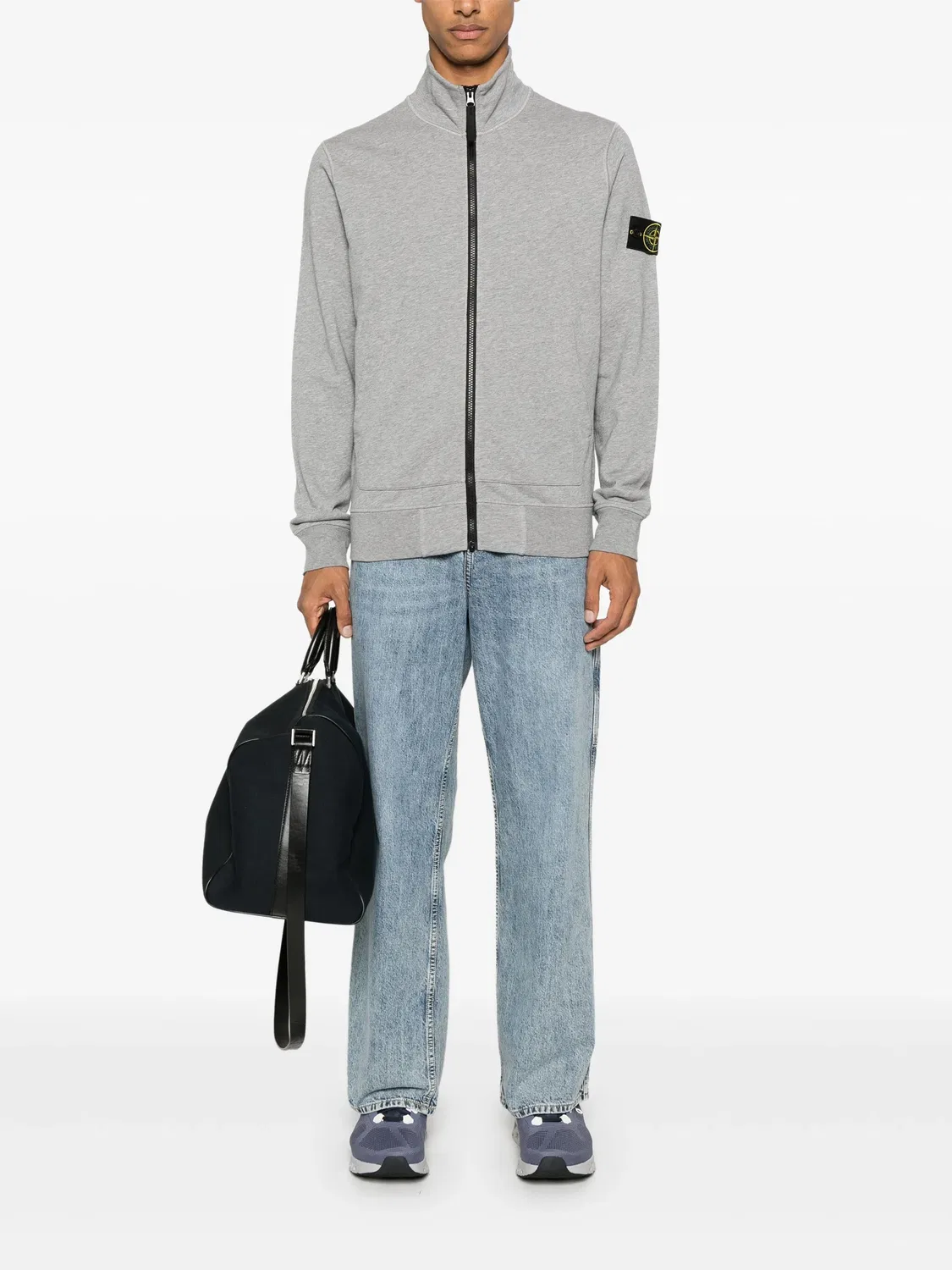 Свитшот из хлопкового флиса Stone Island, серый — фото 2