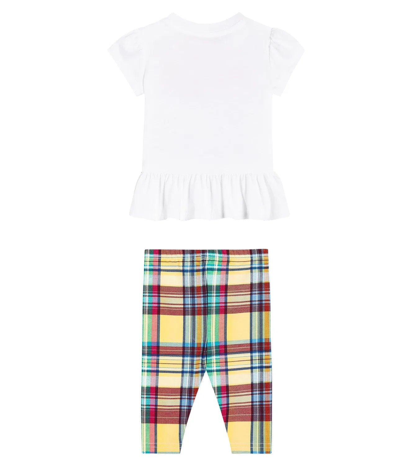 Комплект из топа и леггинсов хлопковый Sunshine Madras W/ Bright Pink Polo Ralph Lauren Kids, мультиколор — фото 4