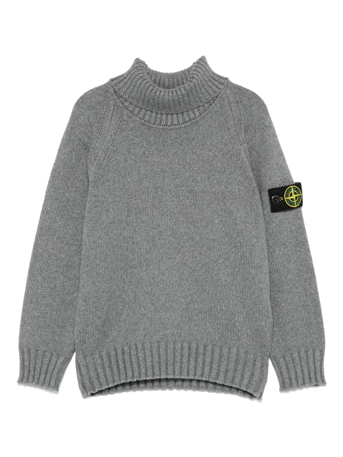 Свитер с воротником-рубашкой Stone Island, серый