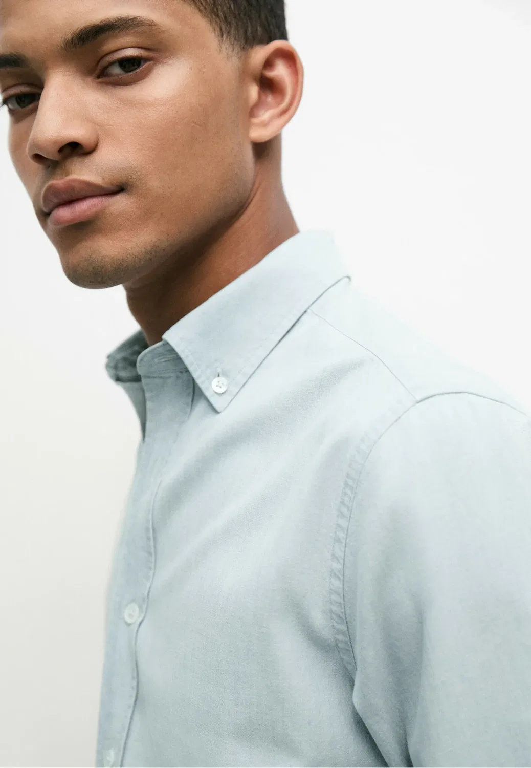 Классическая рубашка Massimo Dutti, Light Blue — фото 4