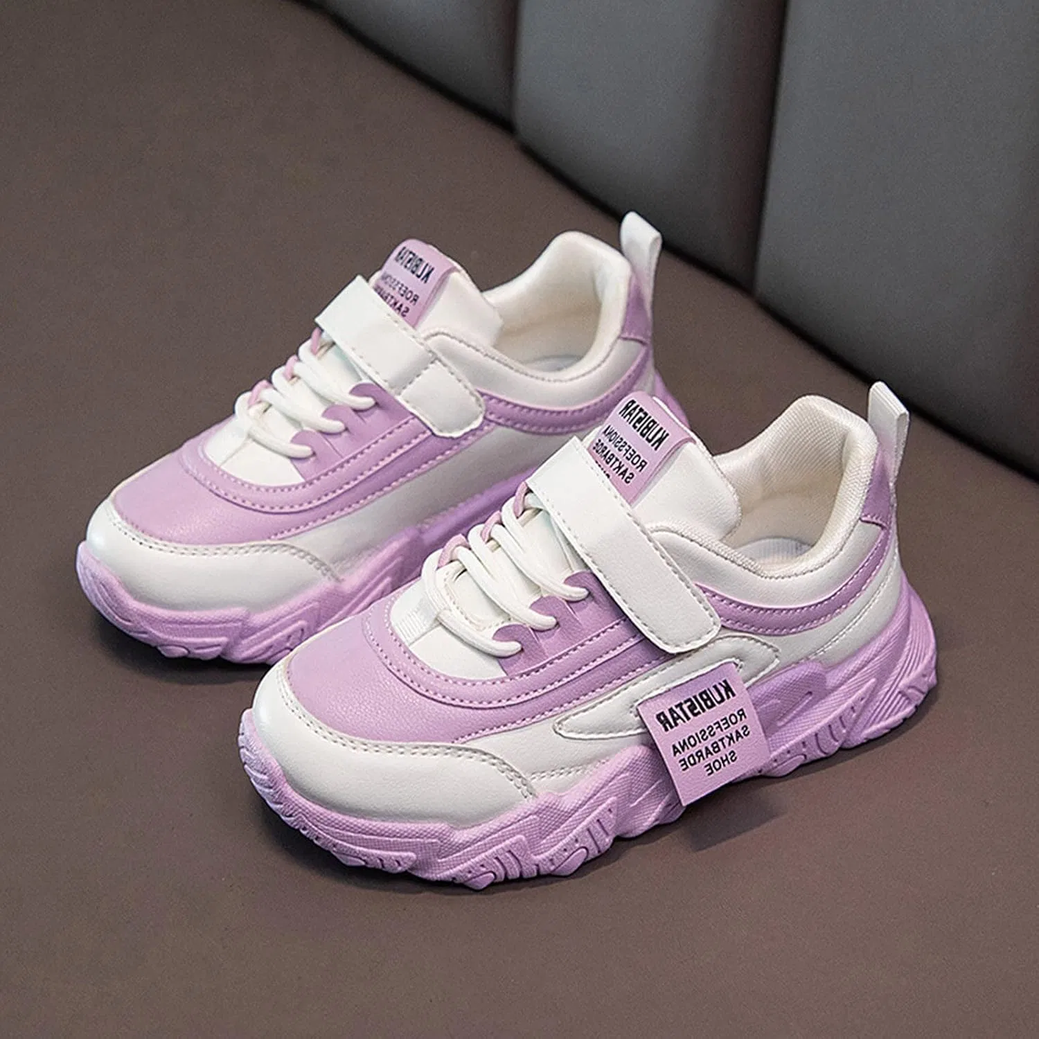 Детские кроссовки для девочек с нескользящей подошвой, Purple — фото 3