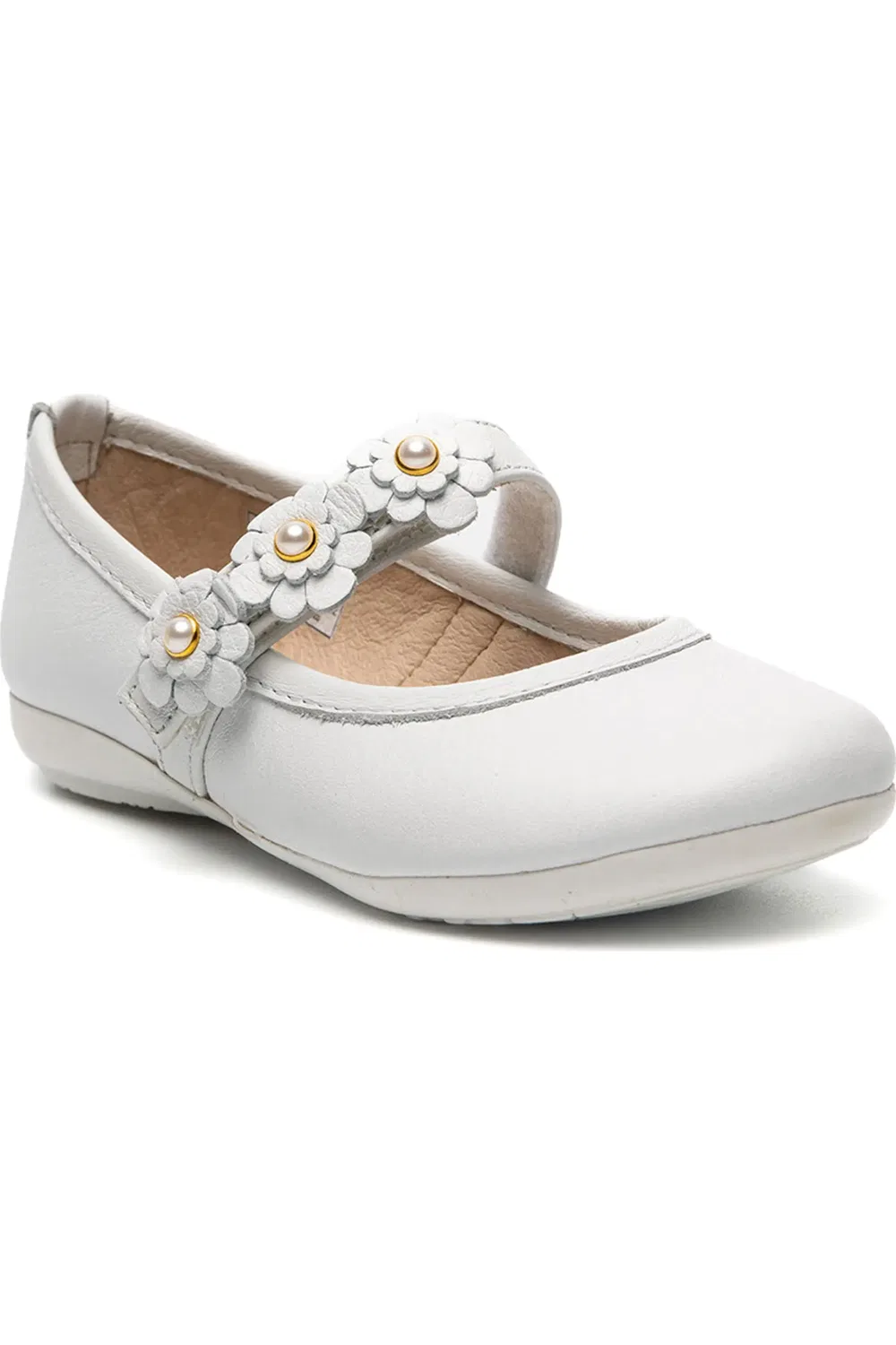 Детские туфли Мэри Джейн с цветочным аппликациями Betty CHILDRENCHIC, белый