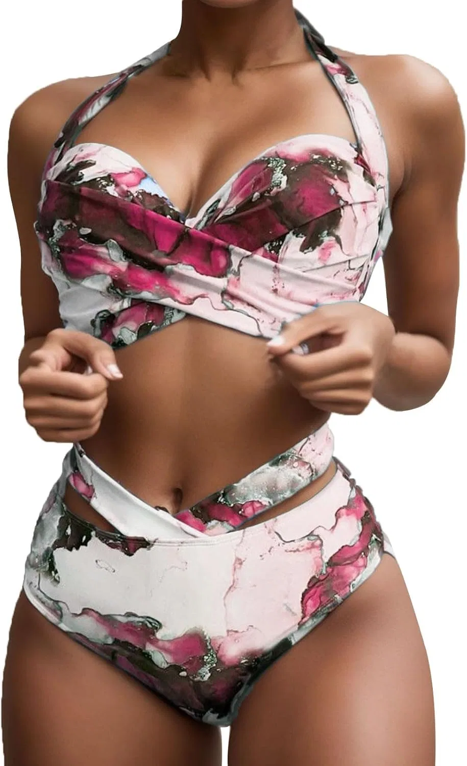 Женский бикини-комплект с принтом Graphic, Hot Pink