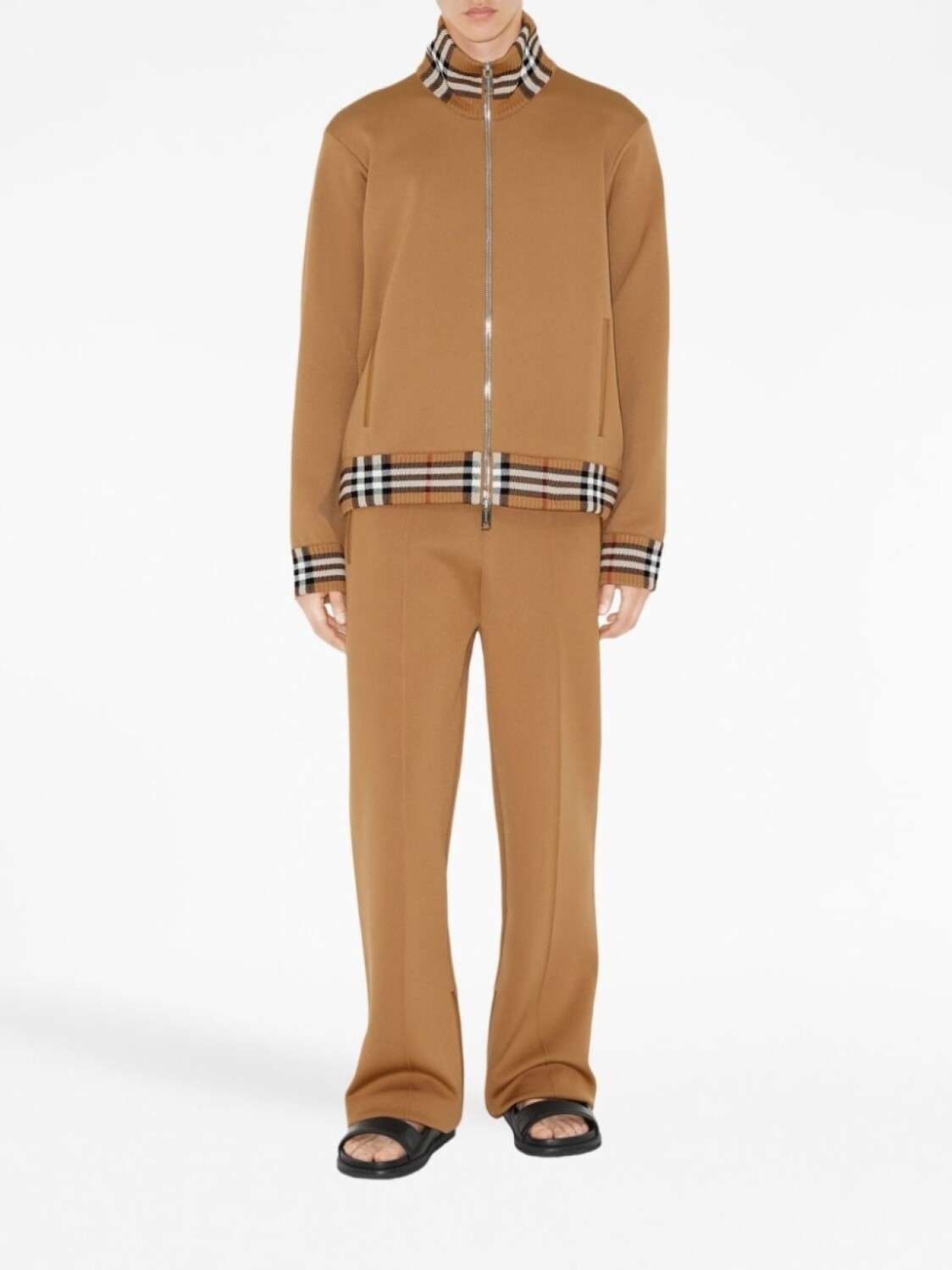 

Burberry джогеры с отделкой в клетку, нейтральный цвет