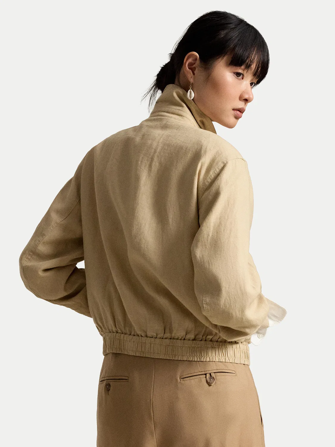 Женская демисезонная куртка свободного кроя Polo Ralph Lauren, светло-бежевый — фото 3