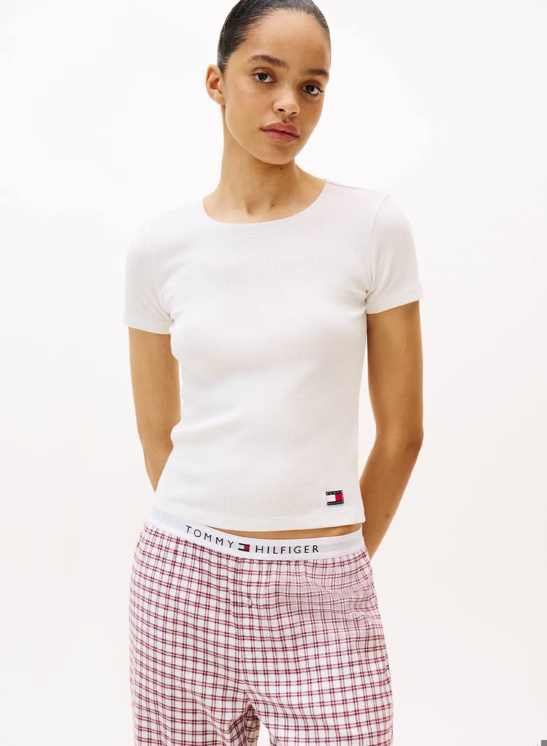 Футболка домашняя с коротким рукавом Tommy Hilfiger, экрю