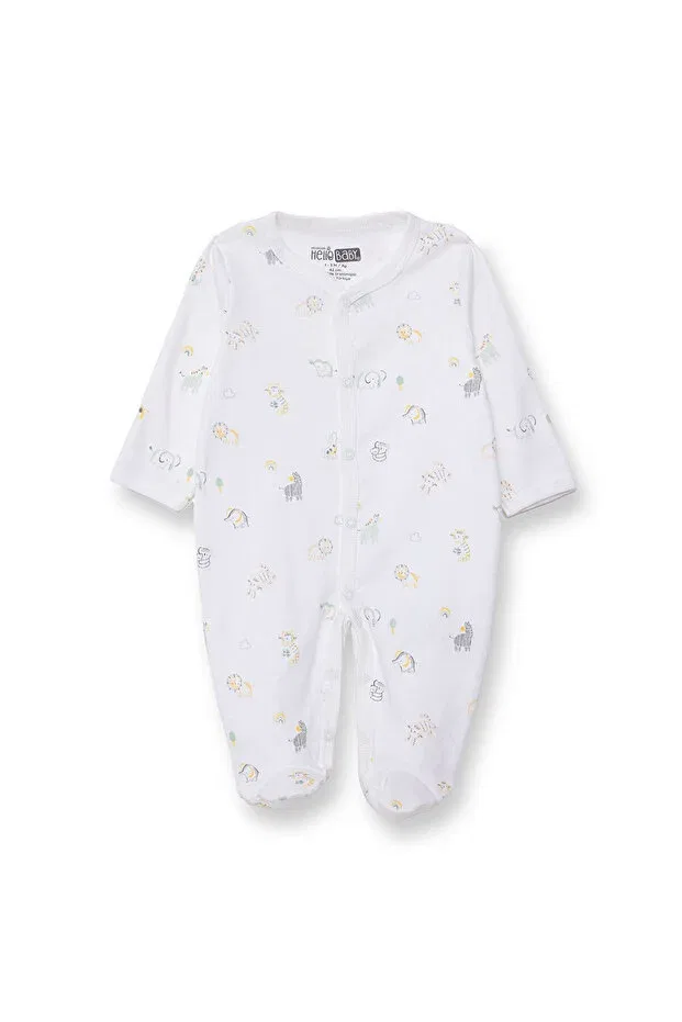 Детский комбинезон для мальчиков с принтом Ebebek Hello Baby, White Printed