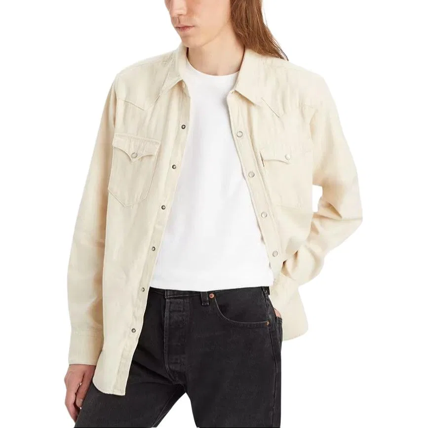 Levis Мужская рубашка Levi's Barstow Western Button Shirt, Ecru — фото 4