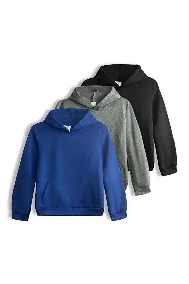 Детский комплект свитшотов с капюшоном для девочек Daxis Sportwear Company, Sax-Blue-Smoked-Black