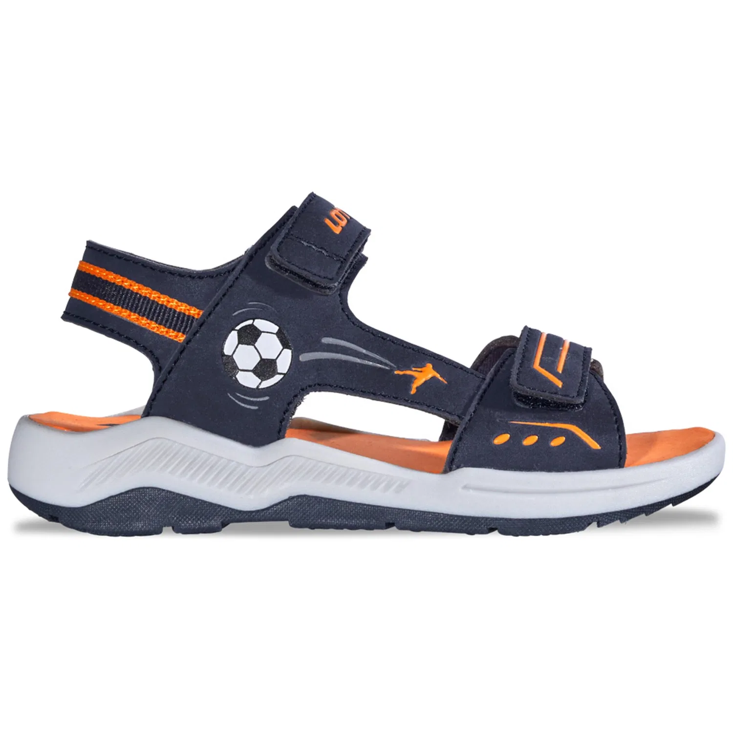 Детские сандалии с мотивом принта Lotto, Navy-Orange