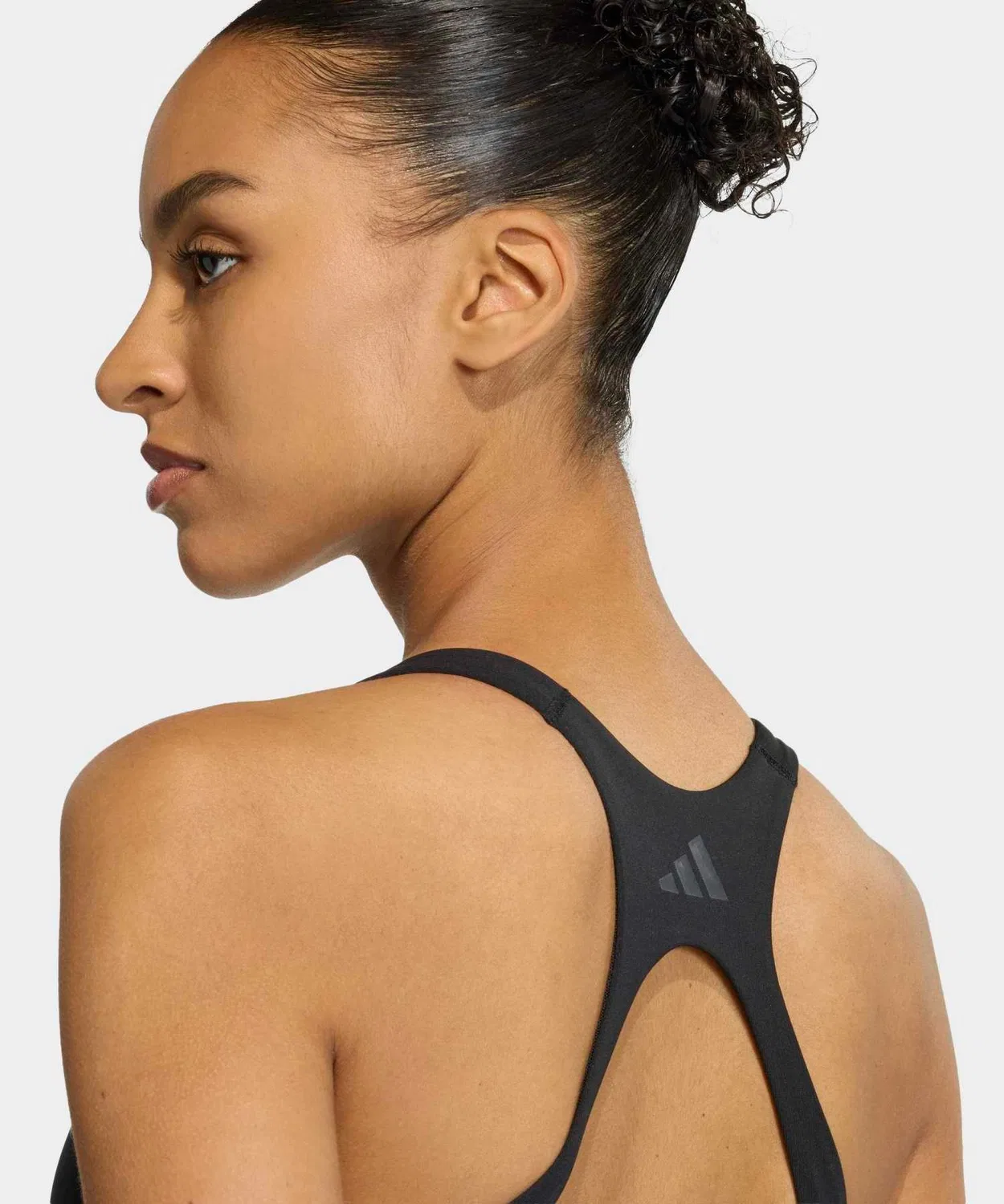 Женский спортивный бюстгальтер средней поддержки Optimum Workout Three Stripes Adidas, Black — фото 4