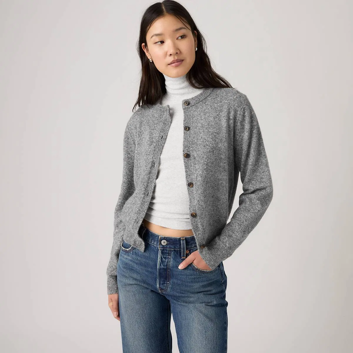Кардиган Claire Levi's, Dark Heather Gray - White