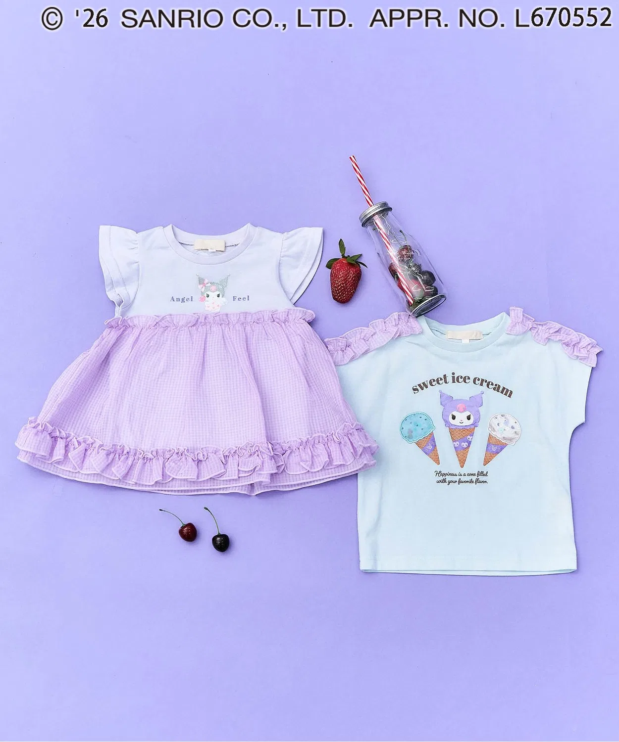 Детская футболка с длинным рукавомMy Melody & Kuromi, sanrio, Ivory — фото 4