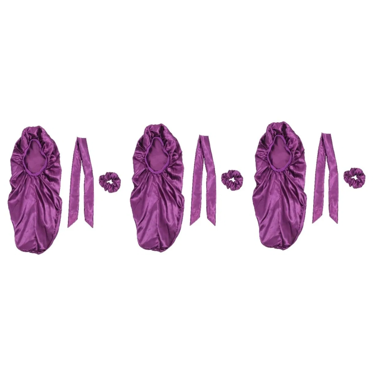 Шапочка для душа IWOWHERO, набор 3 шт, Сатин Purple